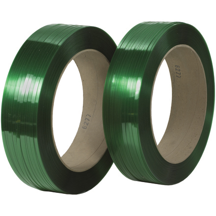 Signode Comparable Polyester Strapping 1/Coil 16 x 6 Core Green Smooth 7/16 x 10500