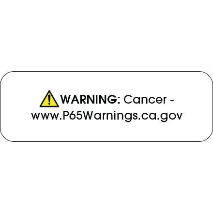 1 <span class='fraction'>1/2</span> x 1/2" - "Warning: Cancer - " Prop 65 Labels